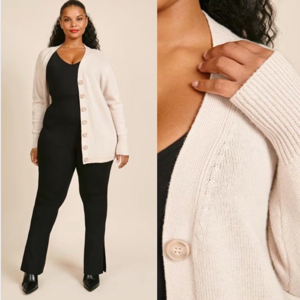 NWT HONORÉ Eliza Wool Cashmere Oversized Cardigan
